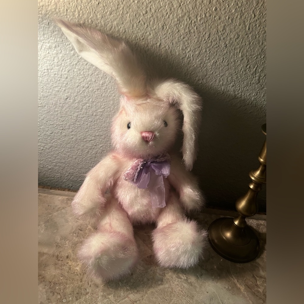 Vintage Kids Of America Bunny Rabbit Plush Stuffed Animal pink 12” 2000